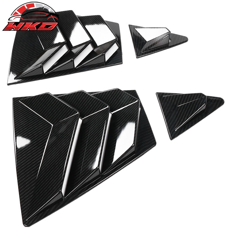 Fits 20-26 Toyota Corolla Sedan 4Dr 4PCS Side Window Louvers Carbon Fiber Print