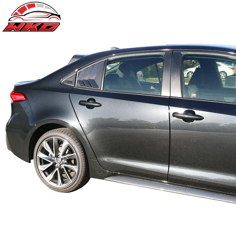 Fits 20-26 Toyota Corolla Sedan 4Dr 4PCS Side Window Louvers Carbon Fiber Print
