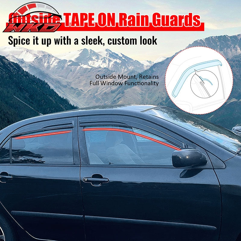 Fit 03-08 Toyota Corolla Sedan 4DR Mugen Acrylic Window Visor Sun Rain Deflector