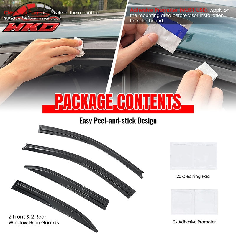 Fit 03-08 Toyota Corolla Sedan 4DR Mugen Acrylic Window Visor Sun Rain Deflector