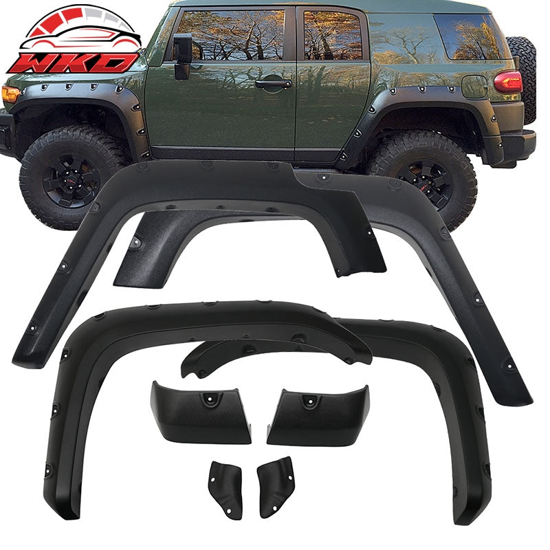 Fits 07-15 Toyota FJ Cruiser Pocket Fender Flares Sanded Wheel Cover 4PC ABS