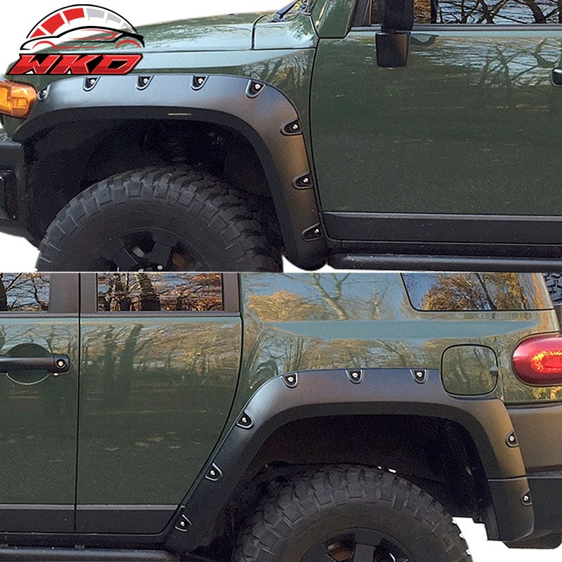 Fits 07-15 Toyota FJ Cruiser Pocket Style Fender Flares Wheel Cover 4PC ABS