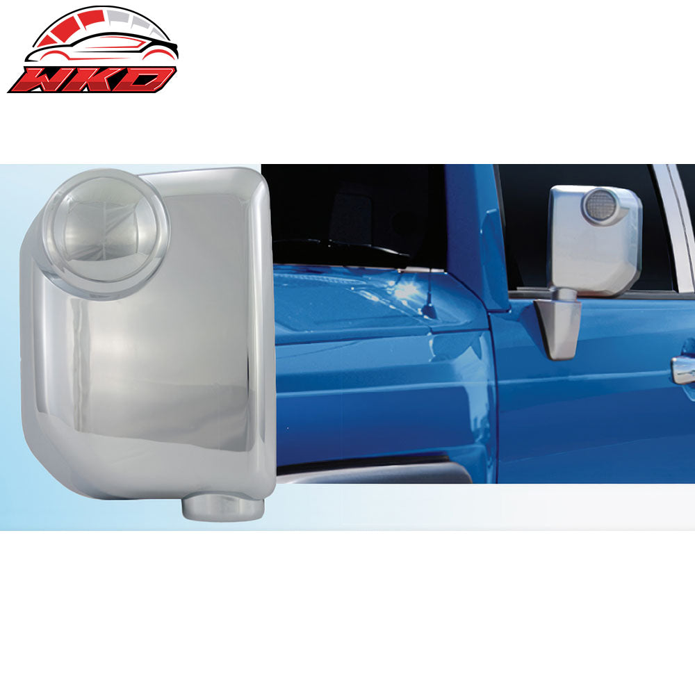 For 07-14 Toyota FJ Cruiser 2PC Side Mirror Cover W/ Signal Light Cut-Out Chrome