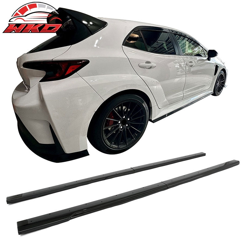 Fits 23-24 Toyota GR Corolla AS Style Front Lip& Side Skirts& Aprons Gloss Black