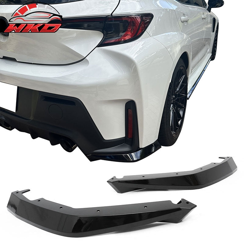 Fits 23-26 Toyota GR Corolla AS Style Rear Bumper Aprons Gloss Black ABS 2PCS