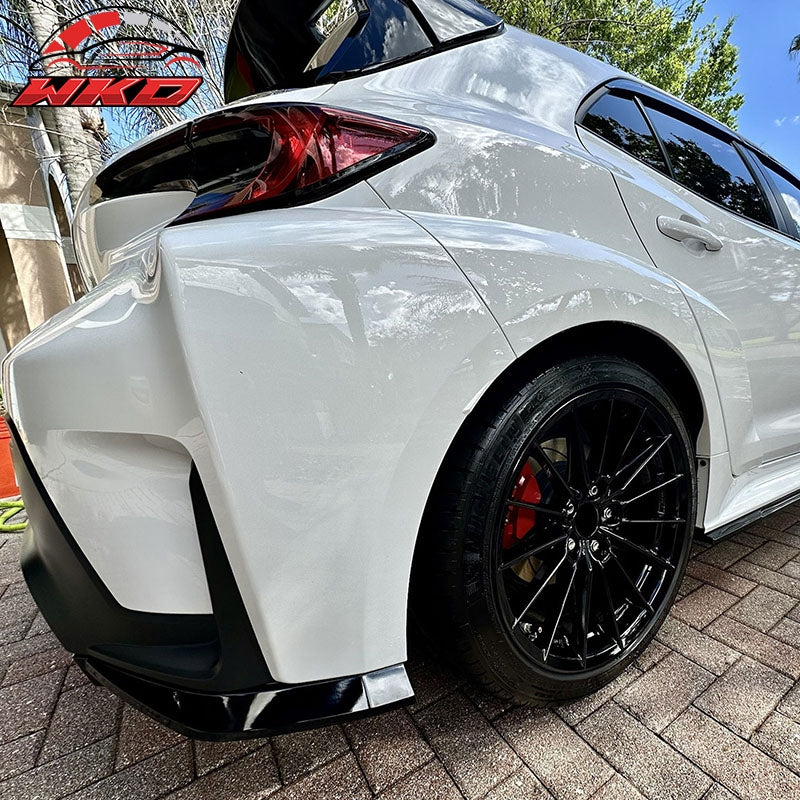 Fits 23-26 Toyota GR Corolla AS Style Rear Bumper Aprons Gloss Black ABS 2PCS