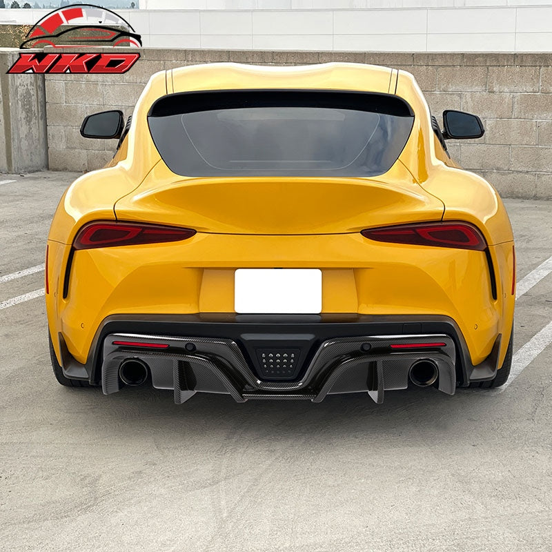 Fits 20-26 Toyota GR Supra A90 A91 IKON Rear Bumper Diffuser Carbon Fiber Print