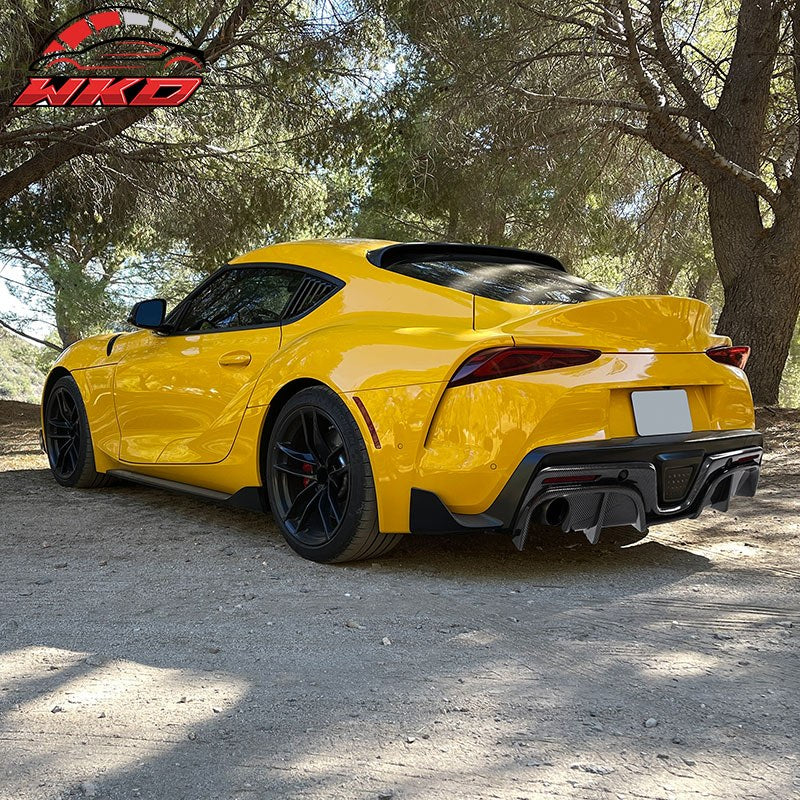 Fits 20-26 Toyota GR Supra A90 A91 IKON Rear Bumper Diffuser Carbon Fiber Print