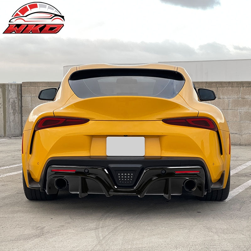 Fits 20-26 Toyota GR Supra A90 A91 IKON Style Rear Bumper Diffuser Gloss Black