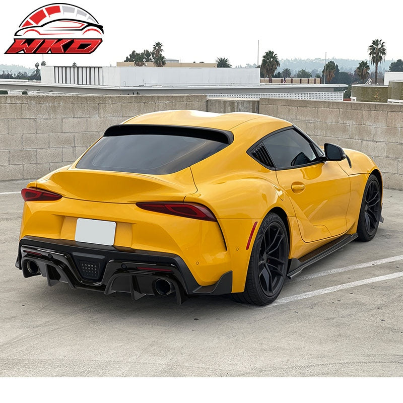 Fits 20-26 Toyota GR Supra A90 A91 IKON Style Rear Bumper Diffuser Gloss Black