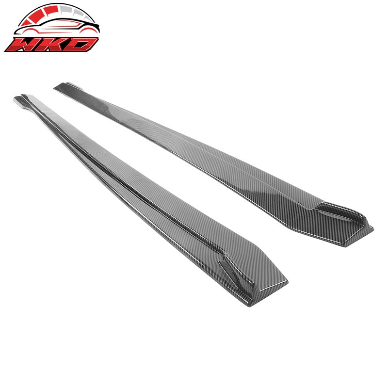 Fits 20-26 Toyota GR Supra A90 A91 IKON Style Side Skirts PP Carbon Fiber Print