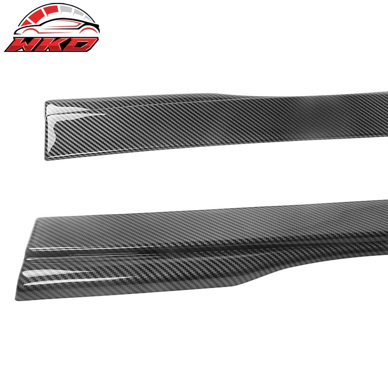 Fits 20-26 Toyota GR Supra A90 A91 IKON Style Side Skirts PP Carbon Fiber Print