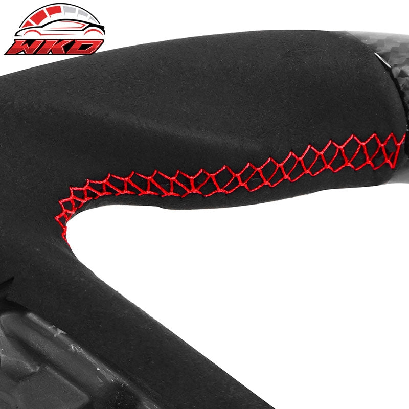 Fits 20-26 Toyota GR Supra A90 A91 Steering Wheel Alcantara W/Red Stitch&Stripe
