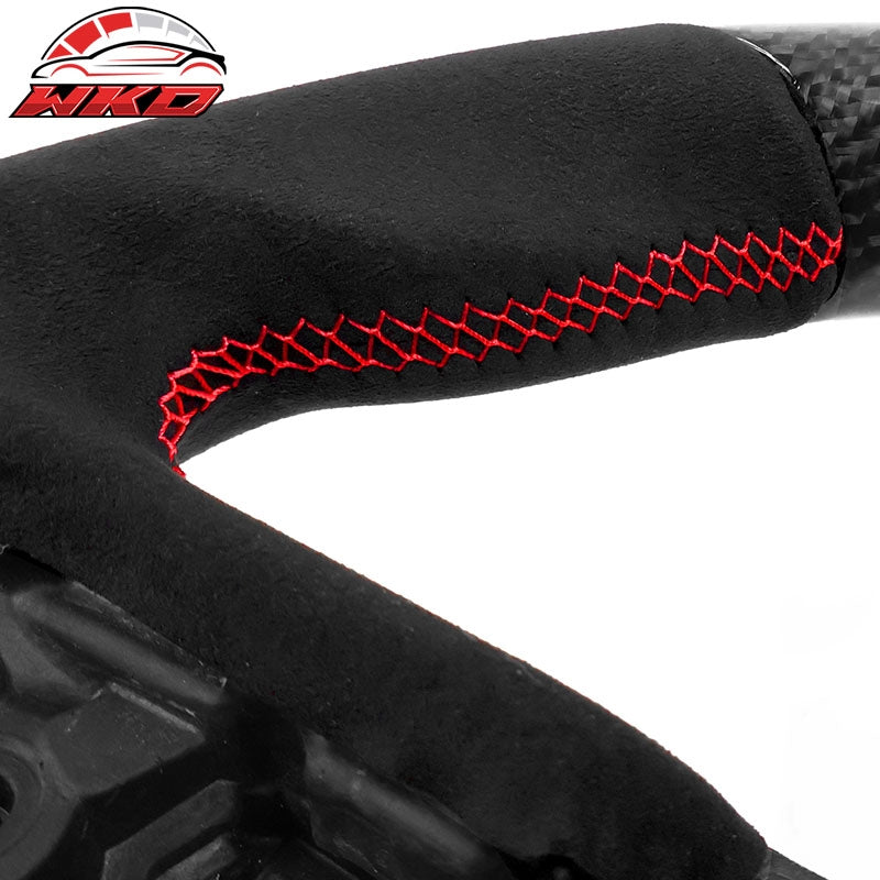 Fits 20-26 Toyota GR Supra A90 A91 Carbon Fiber CF Steering Wheel W/Red Stitch