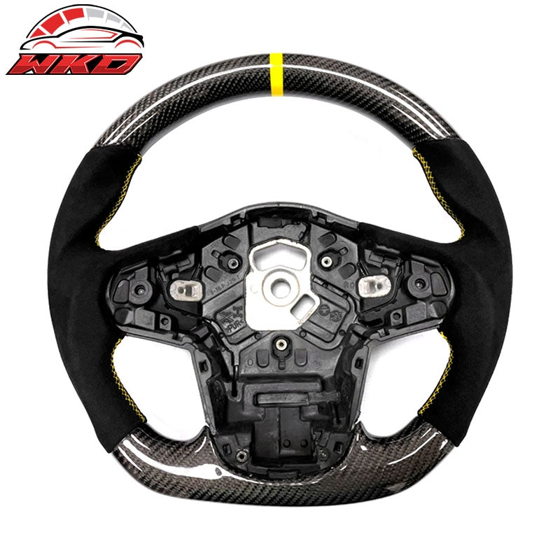 Wholesale 20-26 Toyota GR Supra A90 A91 CF Steering Wheel W/ Yellow Stitch & Stripe