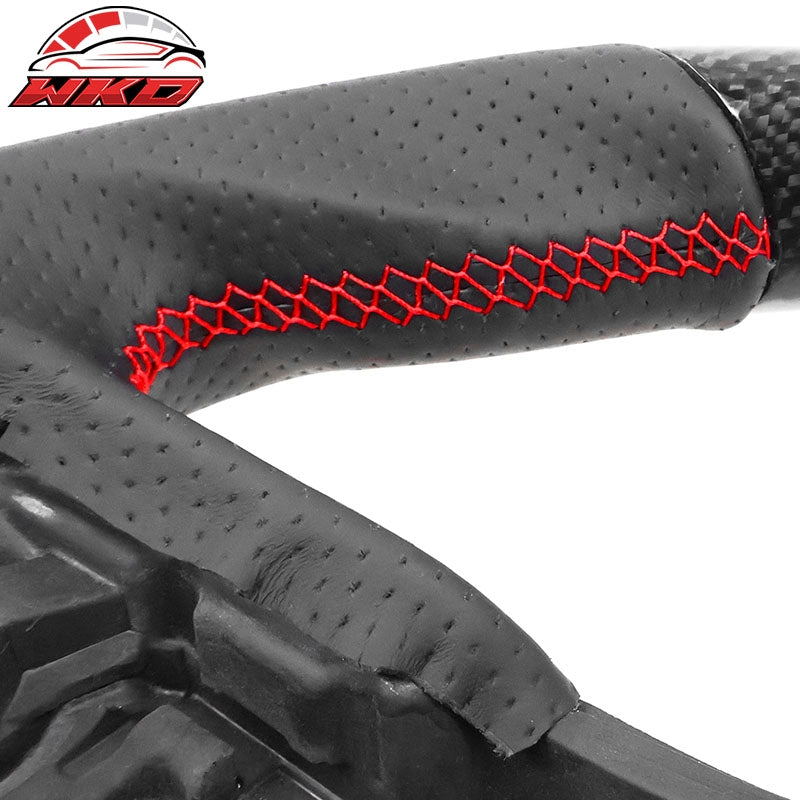 Fits 20-26 Toyota GR Supra A90 A91 Steering Wheel Carbon Fiber W/Red Stitching