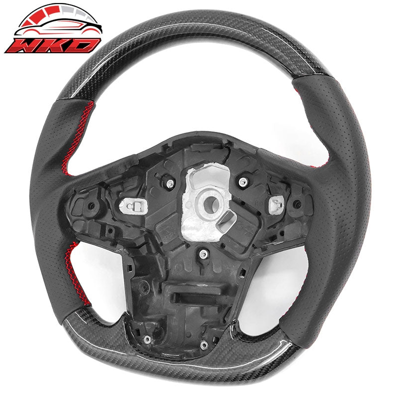 Fits 20-26 Toyota GR Supra A90 A91 Steering Wheel Carbon Fiber W/Red Stitching