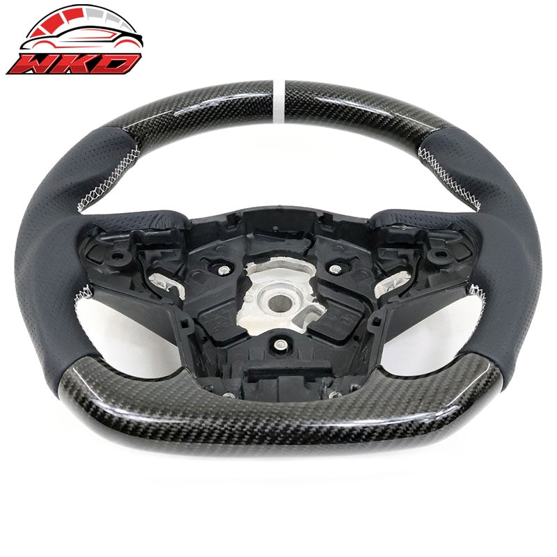 Wholesale 20-26 Toyota GR Supra A90 A91 Carbon Steering Wheel W/White Stitch & Stripe