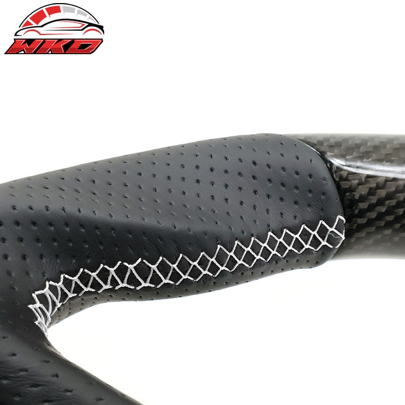 Fits 20-26 Toyota GR Supra A90 A91 Carbon Steering Wheel W/White Stitch & Stripe