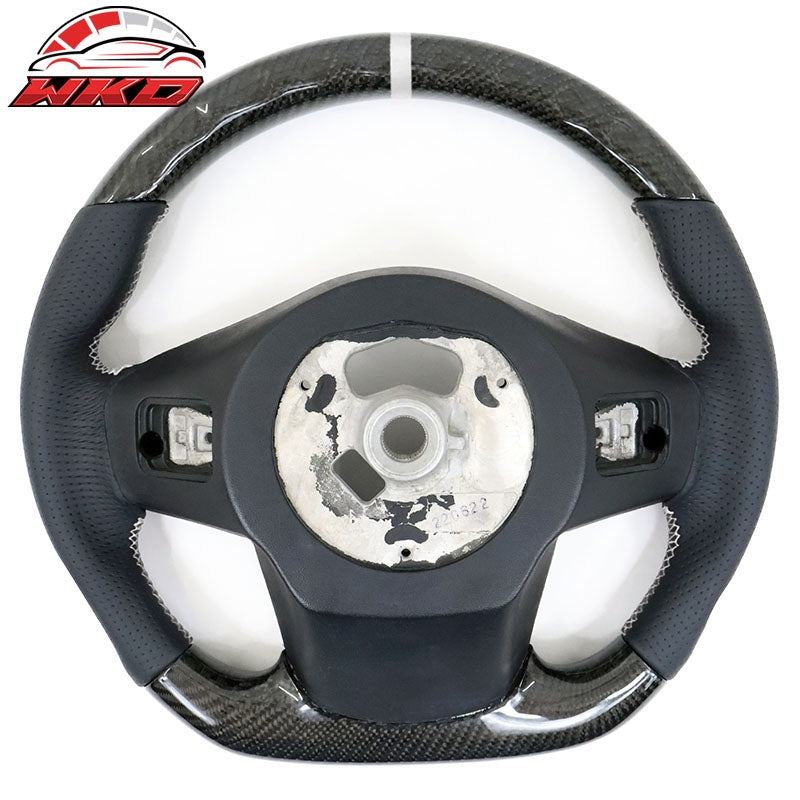 Fits 20-26 Toyota GR Supra A90 A91 Carbon Steering Wheel W/White Stitch & Stripe