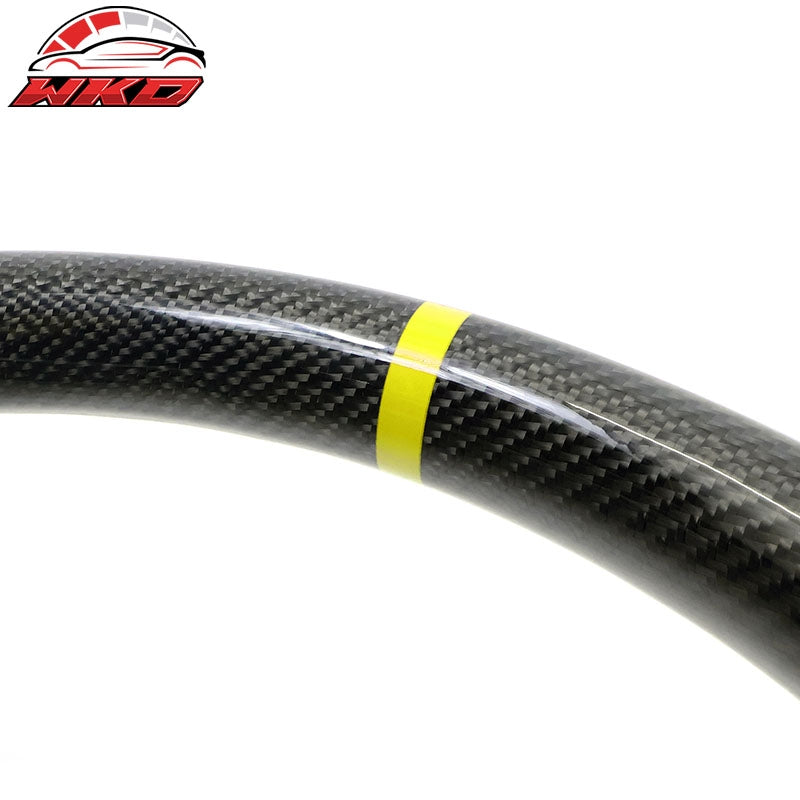 Fits 20-26 Toyota GR Supra A90 A91 Carbon Steering Wheel W/Yellow Stitch&Stripe