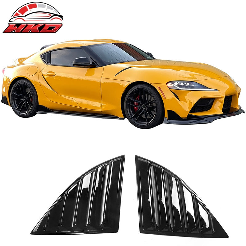 Fits 20-26 Toyota GR Supra A90 A91 IKON Style Side Window Louver PP Gloss Black