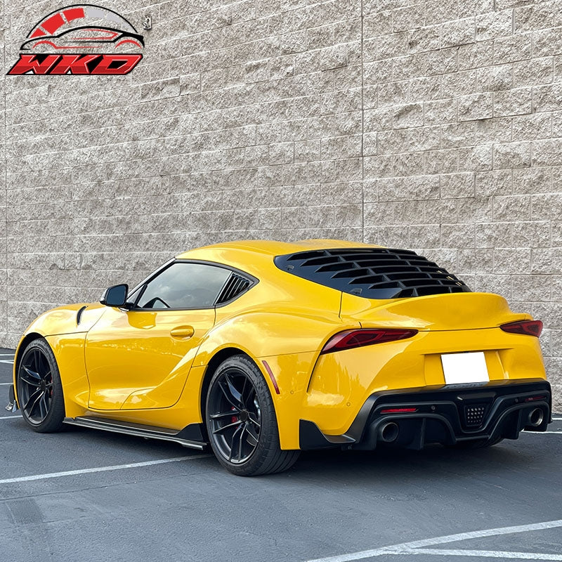 Fits 20-26 Toyota GR Supra A90 A91 IKON Style Side Window Louver PP Gloss Black
