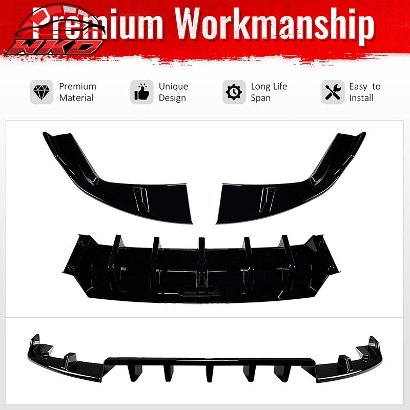 For 22-26 Toyota GR86 BRZ IKV1 Rear Bumper Diffuser AERO VORTEX Gloss Black PP