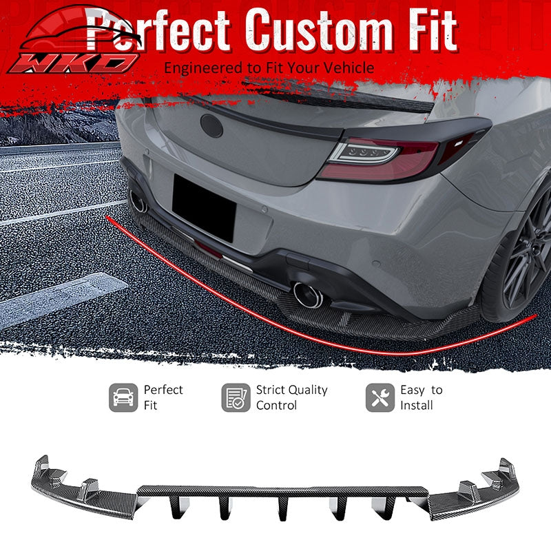 Fits 22-26 Toyota GR86 BRZ IKV1 Rear Bumper Lip AERO VORTEX Carbon Fiber Print