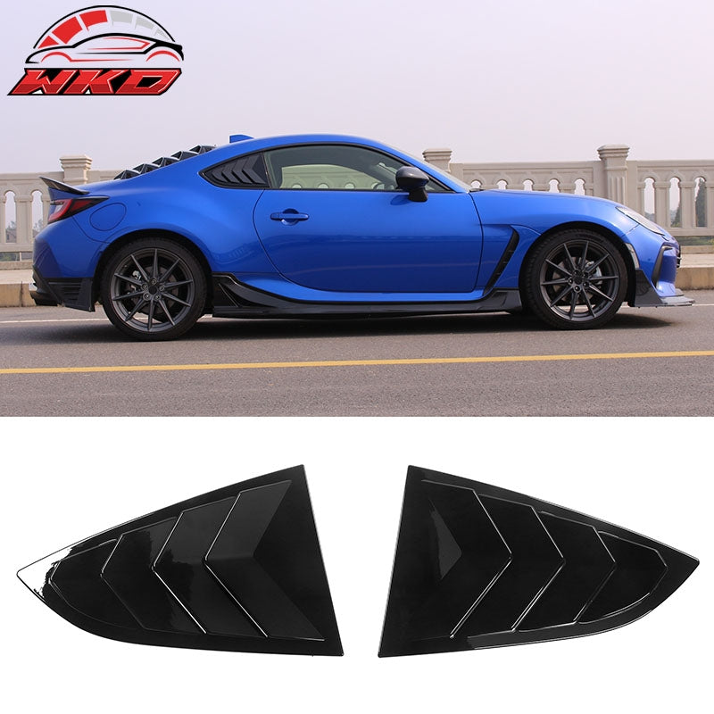 Fits 22-26 Toyota GR86/Subaru BRZ IKON 2PCS Side Window Louvers ABS Gloss Black