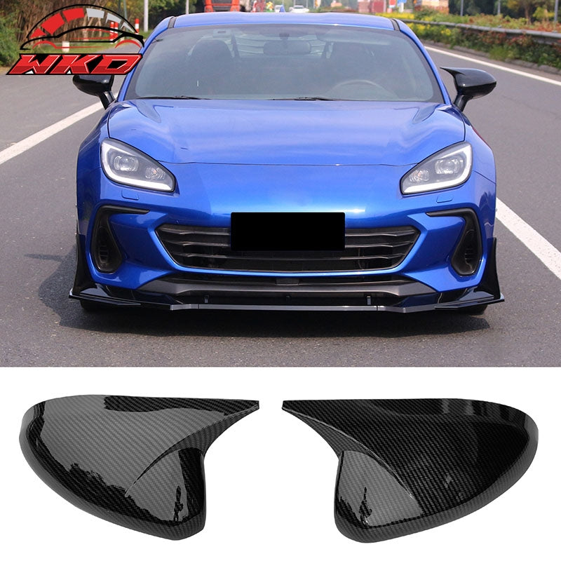 Fit 22-26 Toyota GR86/Subaru BRZ JDM 2PC Mirror Cover Cap ABS Carbon Fiber Print
