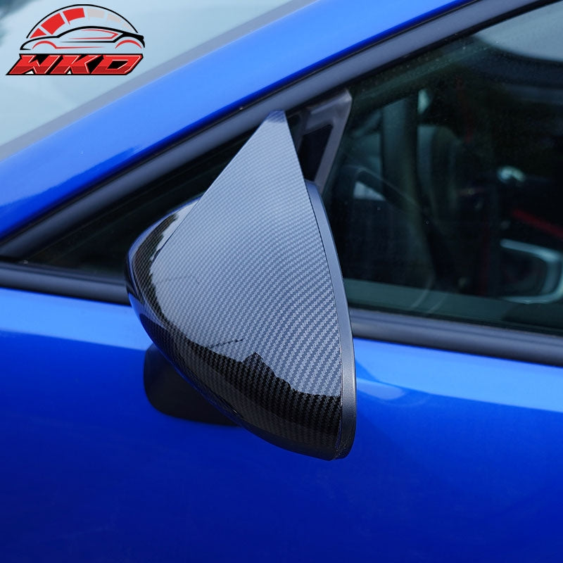 Fit 22-26 Toyota GR86/Subaru BRZ JDM 2PC Mirror Cover Cap ABS Carbon Fiber Print