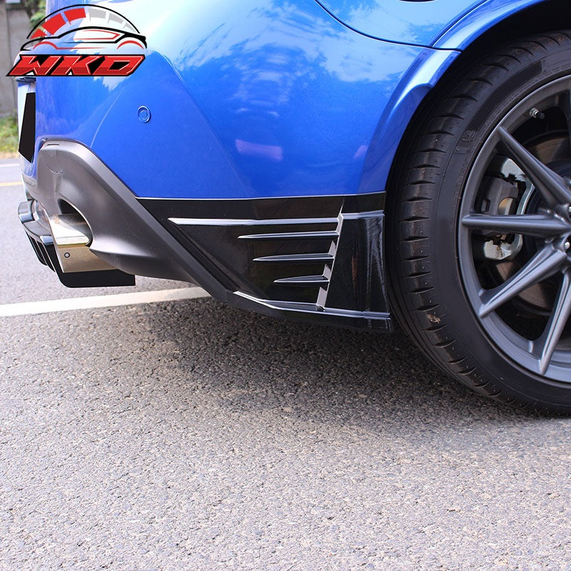 Fit 22-26 Toyota GR86/Subaru BRZ JDM Style 2PC Rear Bumper Aprons PP Gloss Black