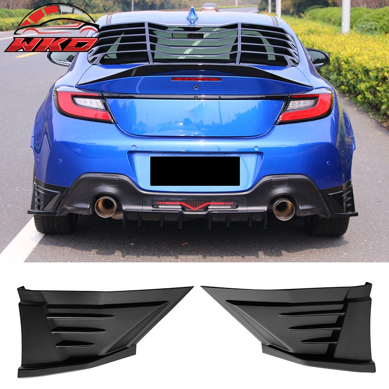 Fit 22-26 Toyota GR86/Subaru BRZ JDM Style 2PC Rear Bumper Aprons PP Matte Black