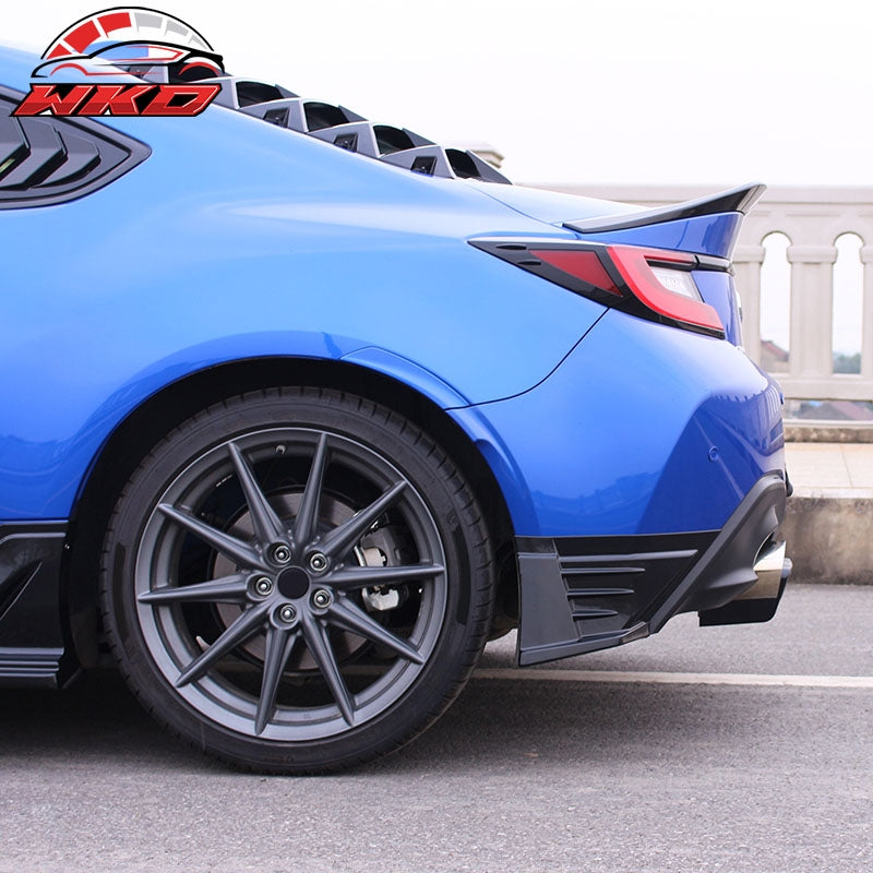 Fit 22-26 Toyota GR86/Subaru BRZ JDM Style 2PC Rear Bumper Aprons PP Matte Black