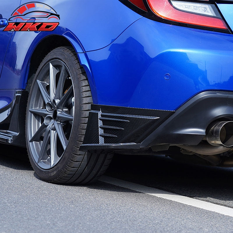 Fit 22-26 Toyota GR86/Subaru BRZ JDM 2PC Rear Bumper Apron PP Carbon Fiber Print