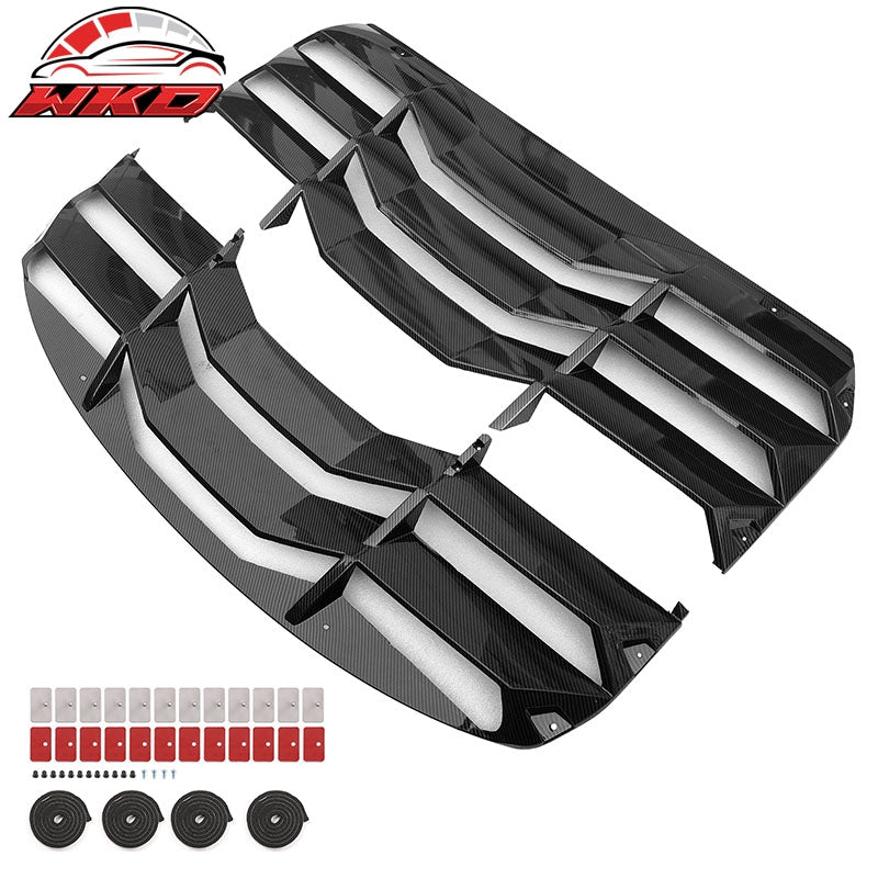 Fits 22-26 Toyota GR86/Subaru BRZ 2PCS Rear Window Louver ABS Carbon Fiber Print