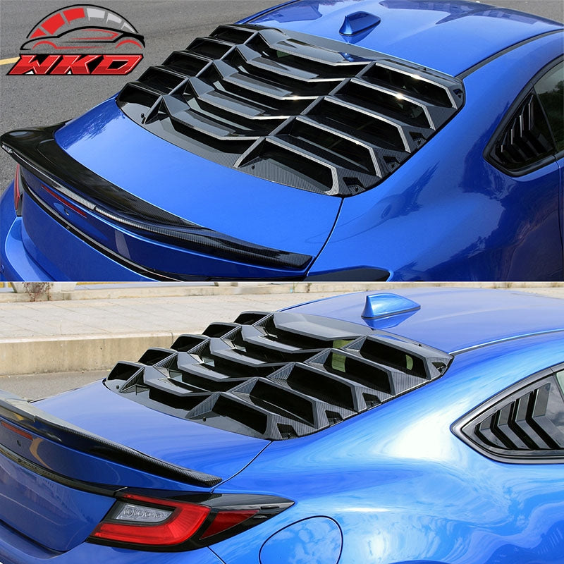 Fits 22-26 Toyota GR86/Subaru BRZ 2PCS Rear Window Louver ABS Carbon Fiber Print
