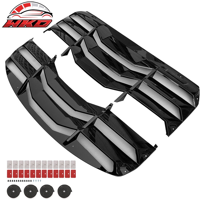 Fits 22-26 Toyota GR86/Subaru BRZ IKON 2PCS Rear Window Louvers ABS Gloss Black