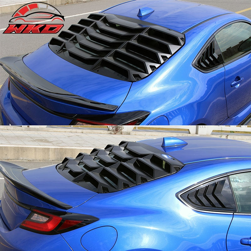 Fits 22-26 Toyota GR86/Subaru BRZ IKON 2PCS Rear Window Louvers ABS Gloss Black