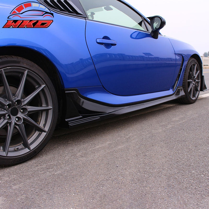 Fits 22-26 Toyota GR86/Subaru BRZ JDM Style 4PC Side Skirts Panel PP Gloss Black