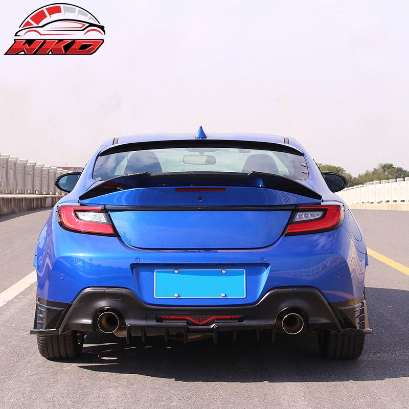 Fits 22-26 Toyota GR86/Subaru BRZ V Style Rear Trunk Spoiler Carbon Fiber Print