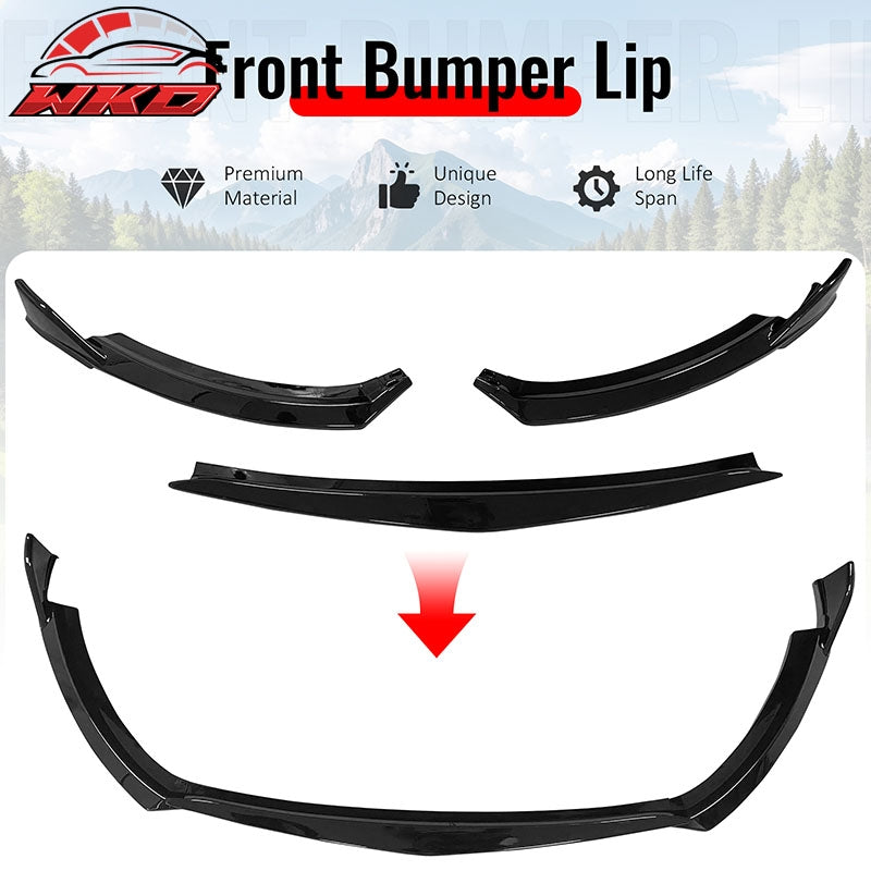 Fits 22-26 Toyota GR86 T Style PP Front Bumper Lip Chin Spoiler Gloss Black