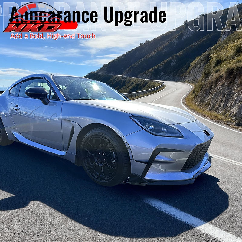 Fits 22-26 Toyota GR86 T Style PP Front Bumper Lip Chin Spoiler Gloss Black