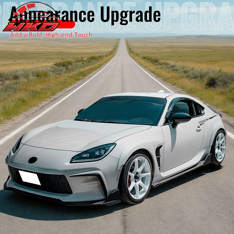 Fits 22-26 Toyota GR86 T Style PP Front Bumper Lip Chin Spoiler Matte Black
