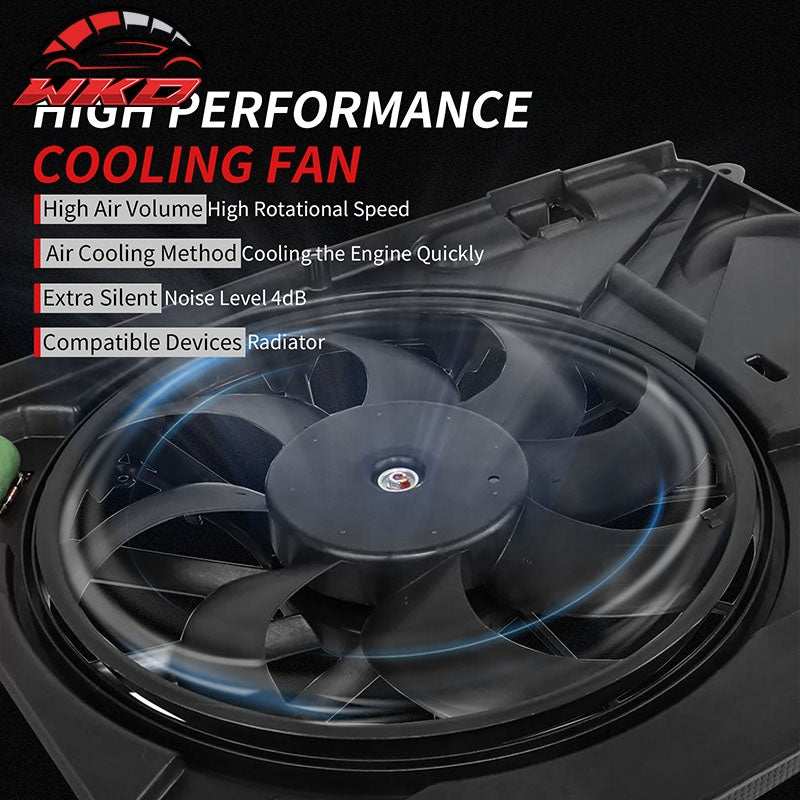 Fits 14-19 Toyota Highlander 2.7L/3.5L Engine Radiator Dual Cooling Fan Assembly
