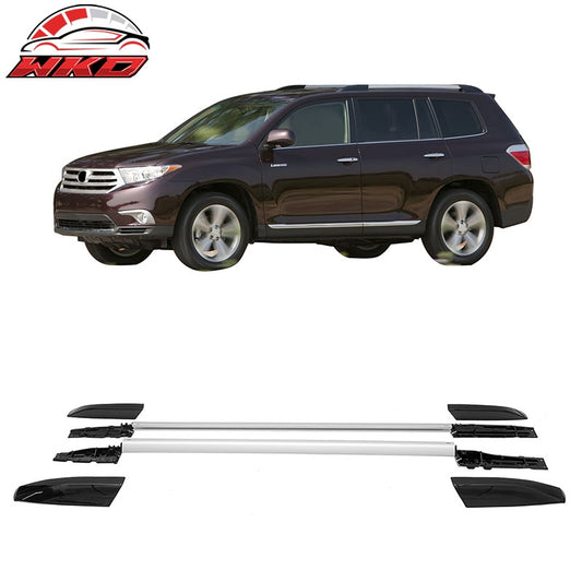 Wholesale 08-13 Toyota Highlander OE Style Top Roof Rack Rail Bar Aluminum Black 2PC - Wikond Auto