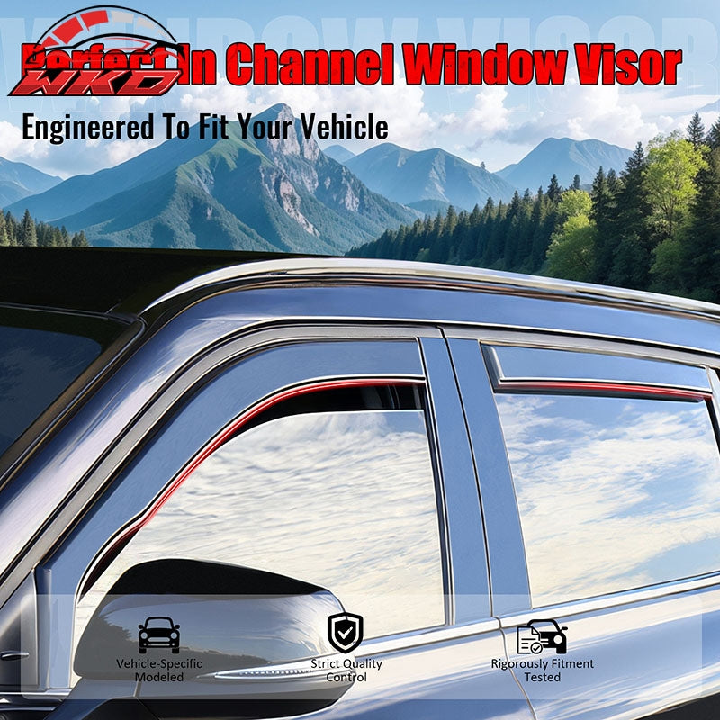 For 20-26 Toyota Highlander Acrylic In Channel Smoke Window Visor Sun Rain Guard