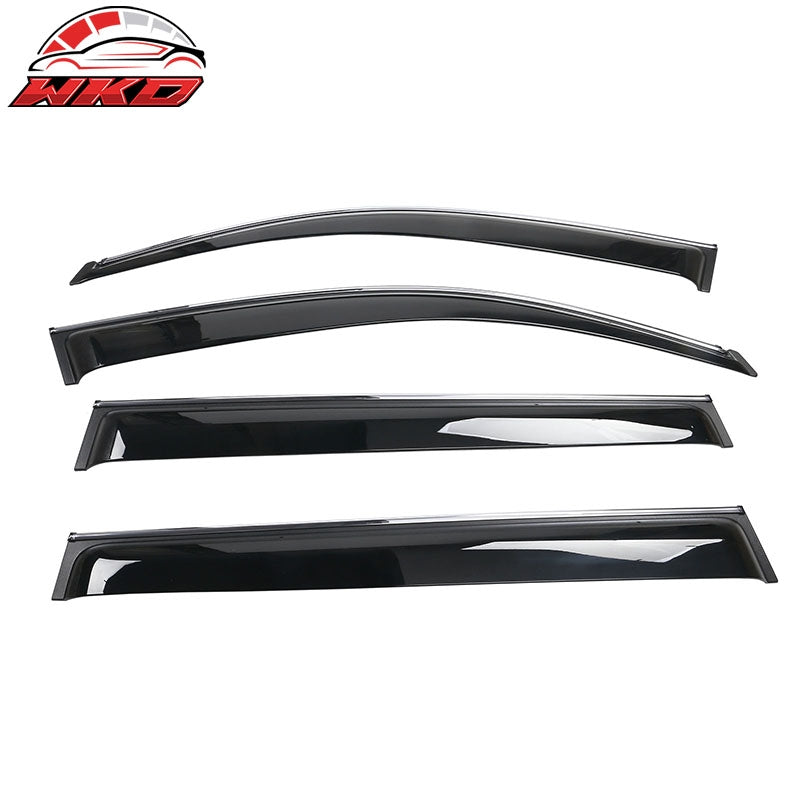 Wholesale 08-13 Toyota Highlander PC Window Visors Deflector With Chrome Trim 4PCS