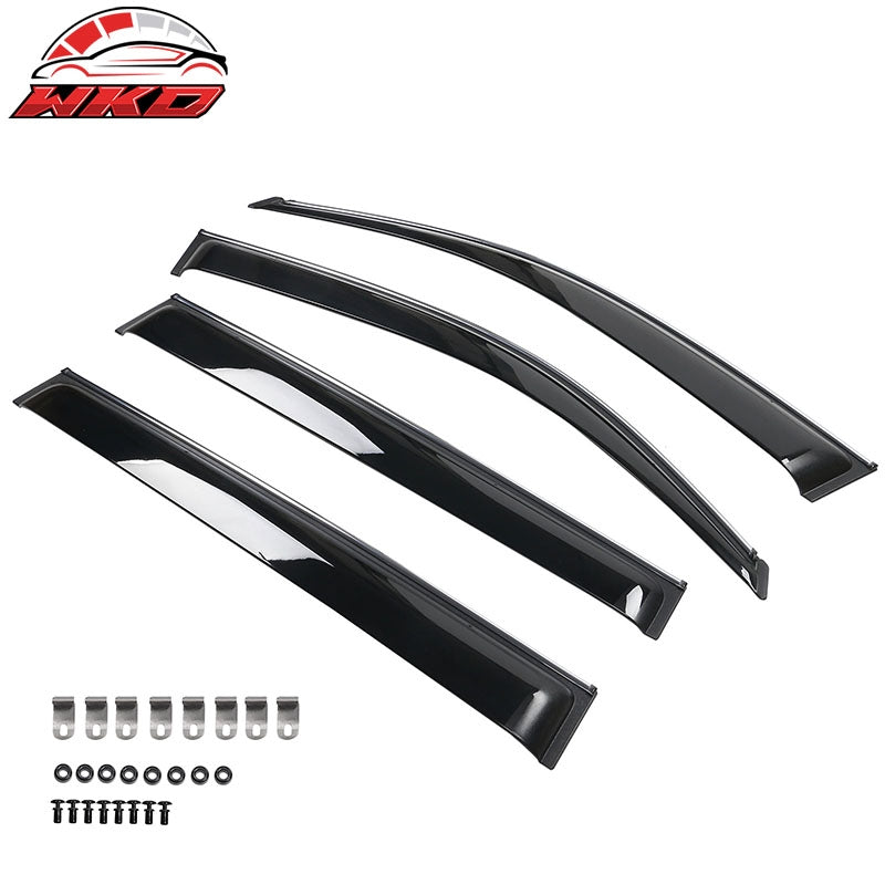 Fits 08-13 Toyota Highlander PC Window Visors Deflector With Chrome Trim 4PCS